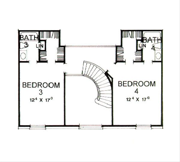 Architectural House Design - Classical Floor Plan - Upper Floor Plan #472-1