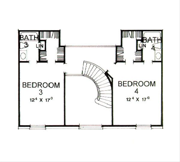 Home Plan - Classical Floor Plan - Upper Floor Plan #472-1