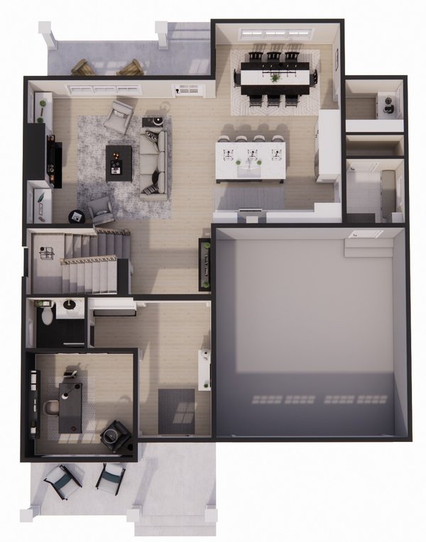 House Blueprint - Craftsman Floor Plan - Main Floor Plan #51-1353