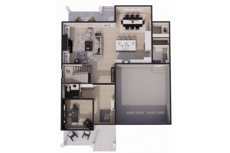 Architectural House Design - Floor Plan - Main Floor 1 for Craftsman House Plan #51-1353 - 4 bed, 2.5 bath