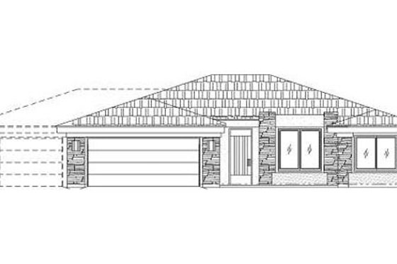 Exterior - Front Elevation for Adobe / Southwestern House Plan #24-274 - 3 bed, 2 bath