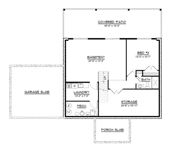 Architectural House Design - Floor Plan - Lower Floor for Modern House Plan #1064-496 - 2 bed, 2 bath