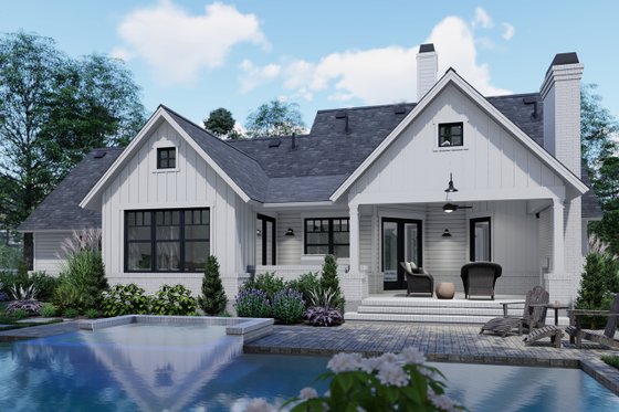 Exterior - Rear Elevation 7 for Farmhouse House Plan #120-262 - 3 bed, 2 bath