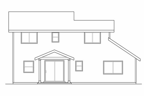 Exterior - Rear Elevation for Country House Plan #124-906 - 4 bed, 2.5 bath