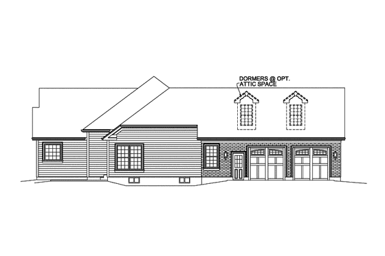 Exterior - Other Elevation for Ranch House Plan #57-621 - 3 bed, 3.5 bath