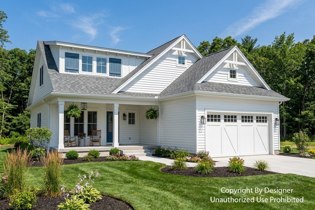 Exterior - Front Elevation 4 for Farmhouse House Plan #51-1527 - 3 bed, 2.5 bath