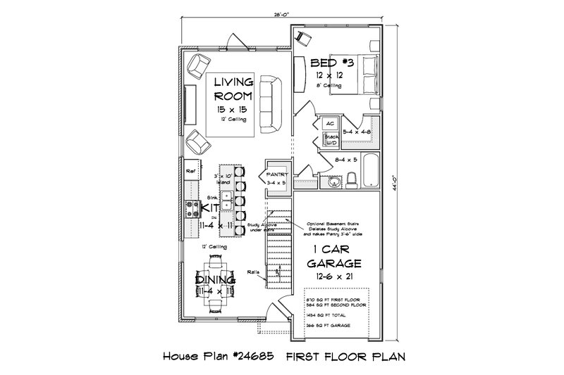 Dream House Plan - Floor Plan - Main Floor for Modern House Plan #513-2477 - 3 bed, 3 bath