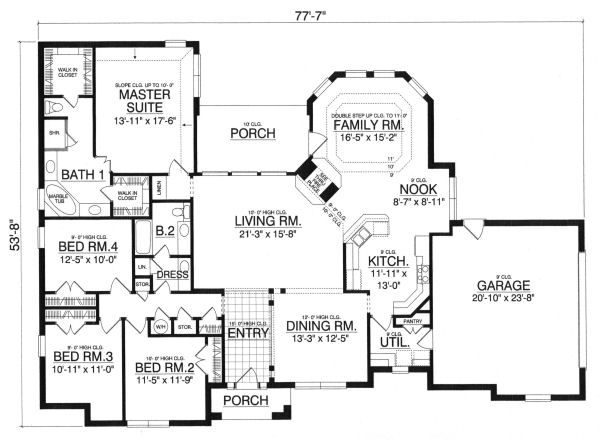 House Design - European Floor Plan - Main Floor Plan #40-389