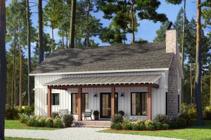 Exterior - Front Elevation 3 for Barndominium House Plan #430-376 - 2 bed, 2 bath
