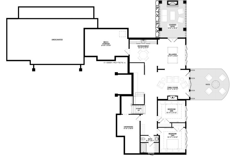 House Design - Floor Plan - Lower Floor for Traditional House Plan #928-368 - 3 bed, 2.5 bath