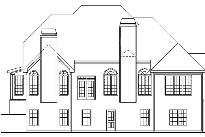 Home Plan - Exterior - Rear Elevation for European House Plan #927-693 - 3 bed, 3.5 bath