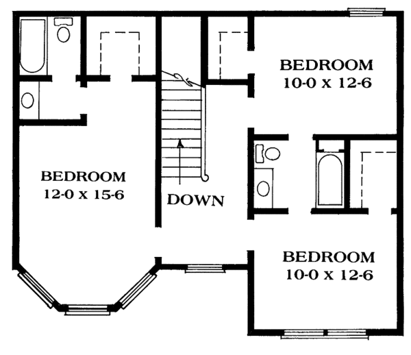 Architectural House Design - Victorian Floor Plan - Upper Floor Plan #1014-25