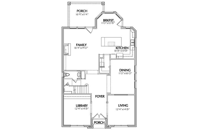 Home Plan - Floor Plan - Main Floor for Traditional House Plan #1021-11 - 4 bed, 3.5 bath