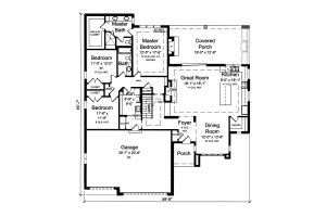 Floor Plan - Main Floor for Ranch House Plan #46-876 - 3 bed, 2 bath