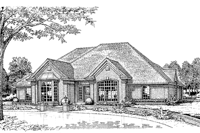 House Blueprint - European Exterior - Front Elevation Plan #310-1000