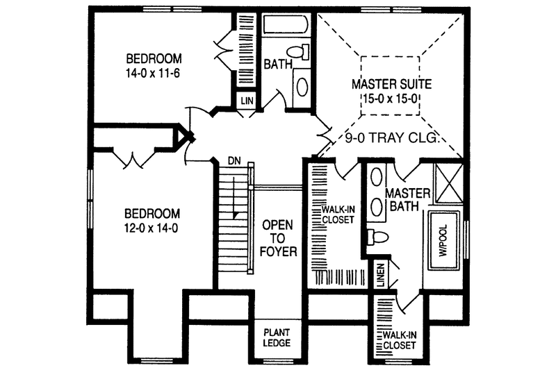 Architectural House Design - Floor Plan - Upper Floor for Country House Plan #981-38 - 3 bed, 2.5 bath