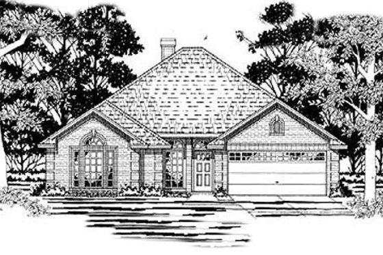 Exterior - Front Elevation for Traditional House Plan #42-247 - 3 bed, 2 bath