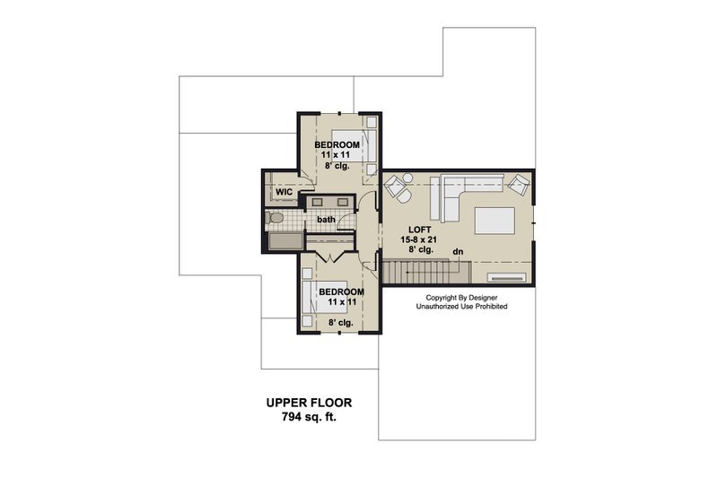 House Plan Design - Floor Plan - Upper Floor for Craftsman House Plan #51-1414 - 4 bed, 3.5 bath
