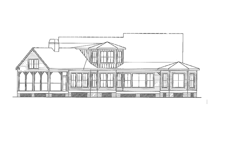 Home Plan - Exterior - Rear Elevation for Country House Plan #54-287 - 4 bed, 3 bath