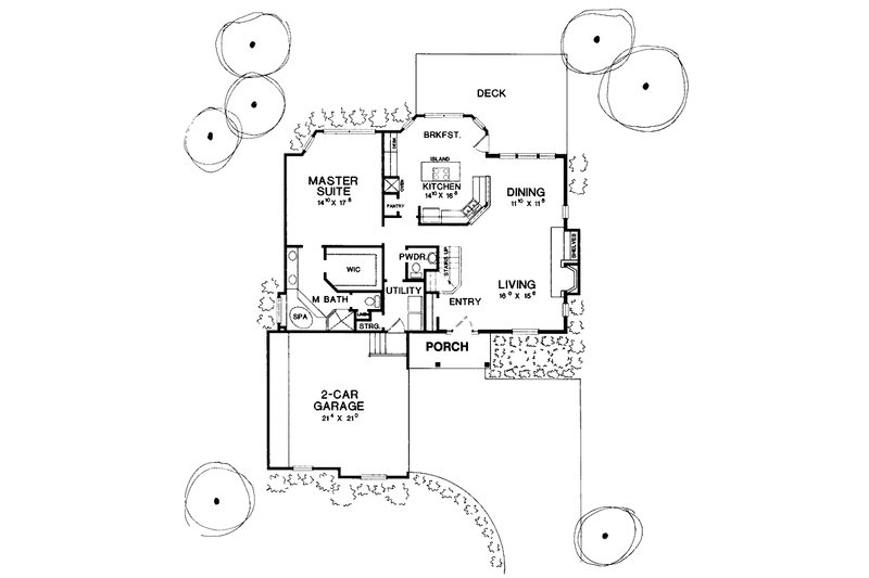 Home Plan - Floor Plan - Main Floor for Classical House Plan #472-178 - 3 bed, 2.5 bath