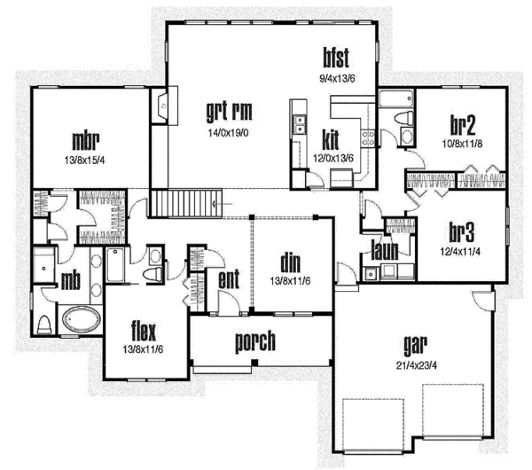 House Plan Design - Traditional Floor Plan - Main Floor Plan #435-18
