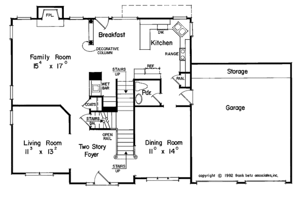 House Plan Design - Colonial Floor Plan - Main Floor Plan #927-156