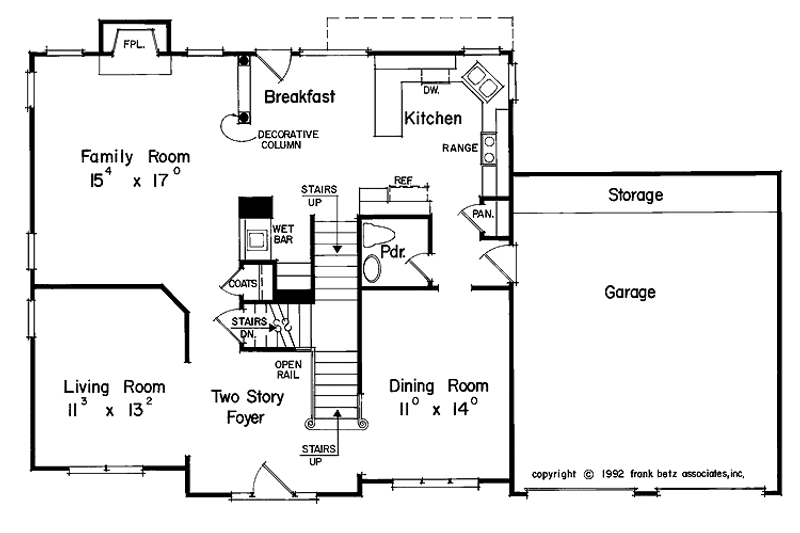 Architectural House Design - Floor Plan - Main Floor for Colonial House Plan #927-156 - 4 bed, 2.5 bath