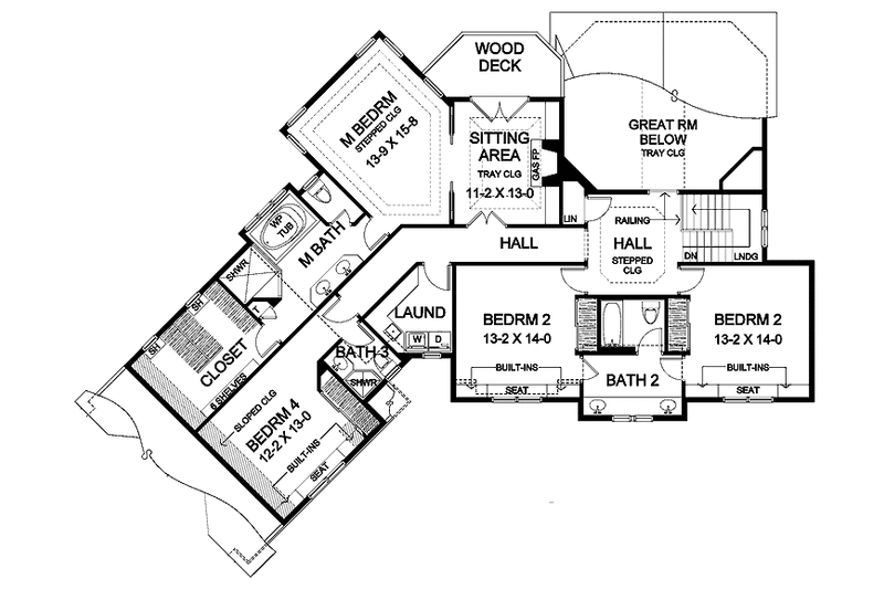 Home Plan - Floor Plan - Upper Floor for Country House Plan #328-353 - 4 bed, 3.5 bath