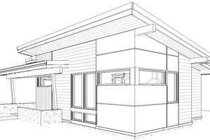 Exterior - Rear Elevation for Modern House Plan #895-147 - 1 bed, 1 bath