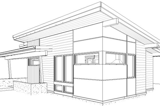 Exterior - Rear Elevation for Modern House Plan #895-147 - 1 bed, 1 bath