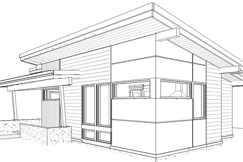 Architectural House Design - Exterior - Rear Elevation for Modern House Plan #895-147 - 1 bed, 1 bath