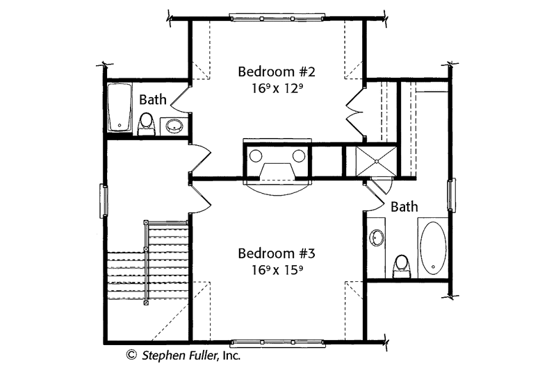 Home Plan - Floor Plan - Upper Floor for Craftsman House Plan #429-425 - 3 bed, 3 bath