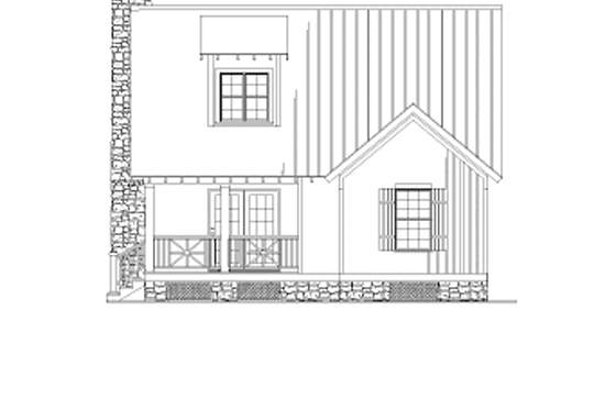 Exterior - Rear Elevation for Craftsman House Plan #17-3122 - 2 bed, 2 bath