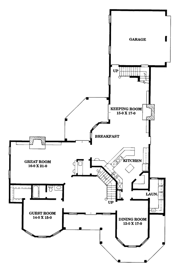 Dream House Plan - Victorian Floor Plan - Main Floor Plan #1047-24