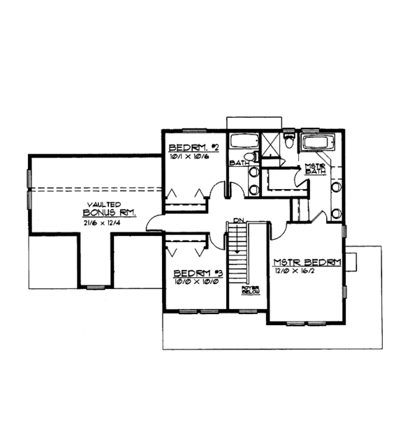 House Plan Design - Country Floor Plan - Upper Floor Plan #997-26