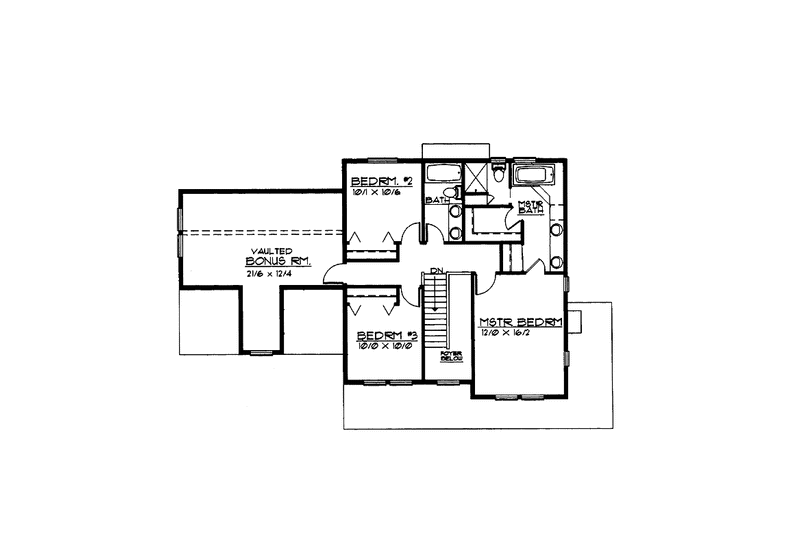 Dream House Plan - Floor Plan - Upper Floor for Country House Plan #997-26 - 3 bed, 2.5 bath
