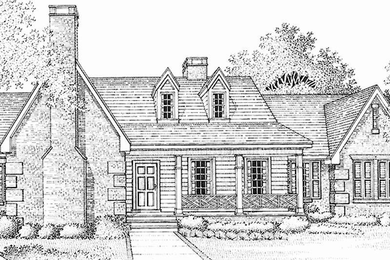 Home Plan - Country Exterior - Front Elevation Plan #45-436