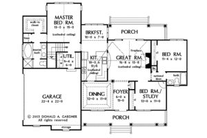 Floor Plan - Main Floor for Country House Plan #929-528 - 3 bed, 2 bath