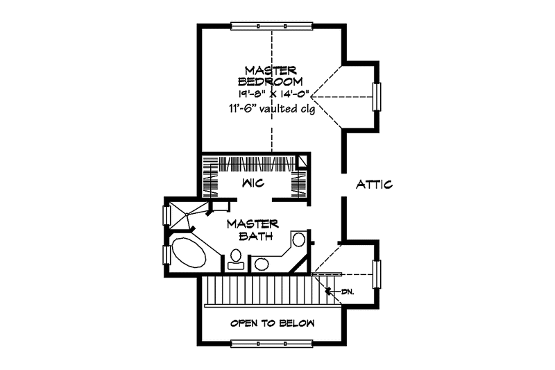 Architectural House Design - Floor Plan - Upper Floor for Country House Plan #140-166 - 3 bed, 3 bath