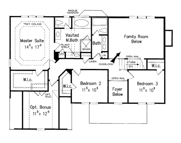 Home Plan - Colonial Floor Plan - Upper Floor Plan #927-877