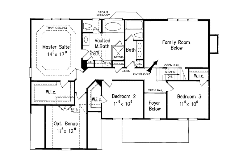 Dream House Plan - Floor Plan - Upper Floor for Colonial House Plan #927-877 - 4 bed, 3 bath