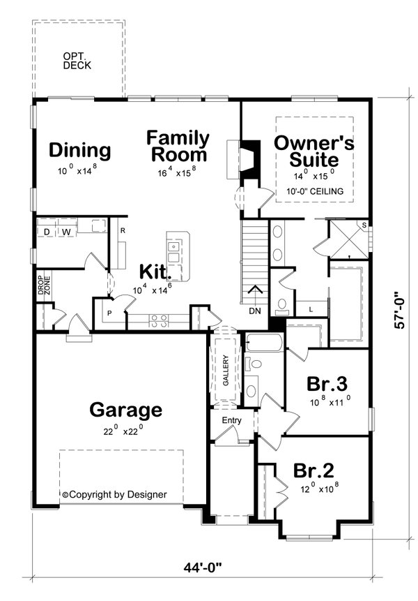 Dream House Plan - Cottage Floor Plan - Main Floor Plan #20-2190