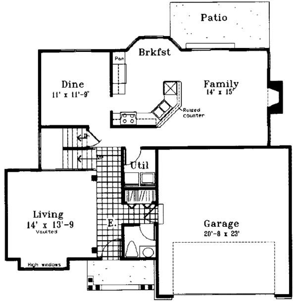 House Blueprint - Country Floor Plan - Main Floor Plan #300-105