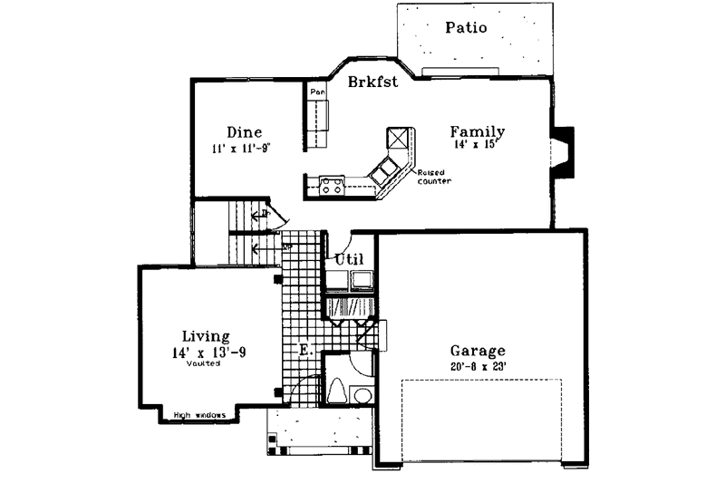 Home Plan - Floor Plan - Main Floor for Country House Plan #300-105 - 4 bed, 2.5 bath
