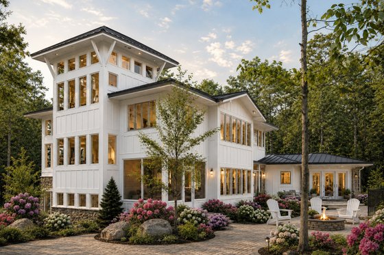 Exterior - Rear Elevation for Farmhouse House Plan #928-418 - 3 bed, 3 bath