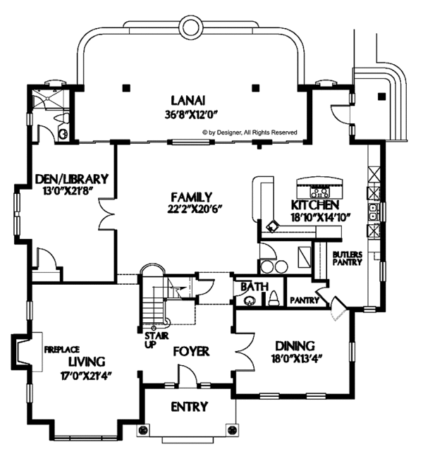 House Plan Design - Colonial Floor Plan - Main Floor Plan #999-63