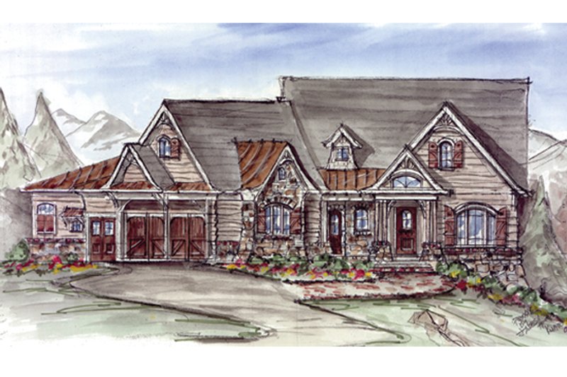 Dream House Plan - Exterior - Front Elevation 3 for Craftsman House Plan #54-368 - 3 bed, 2.5 bath