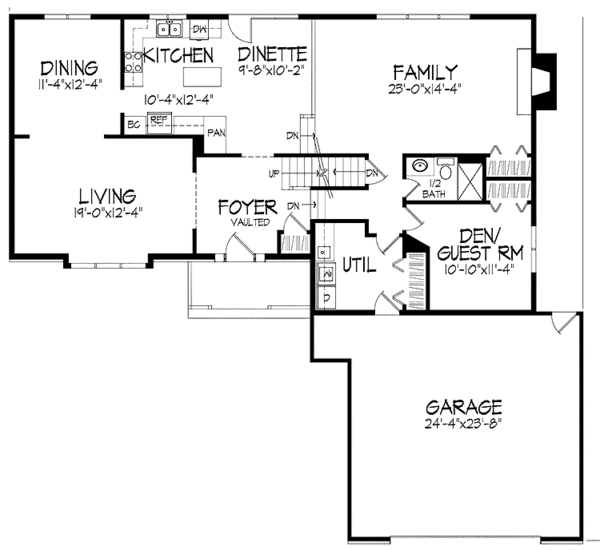 Home Plan - Traditional Floor Plan - Main Floor Plan #51-889