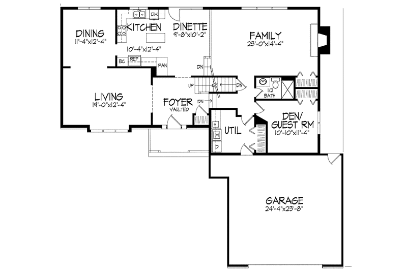 Home Plan - Floor Plan - Main Floor for Traditional House Plan #51-889 - 3 bed, 3 bath