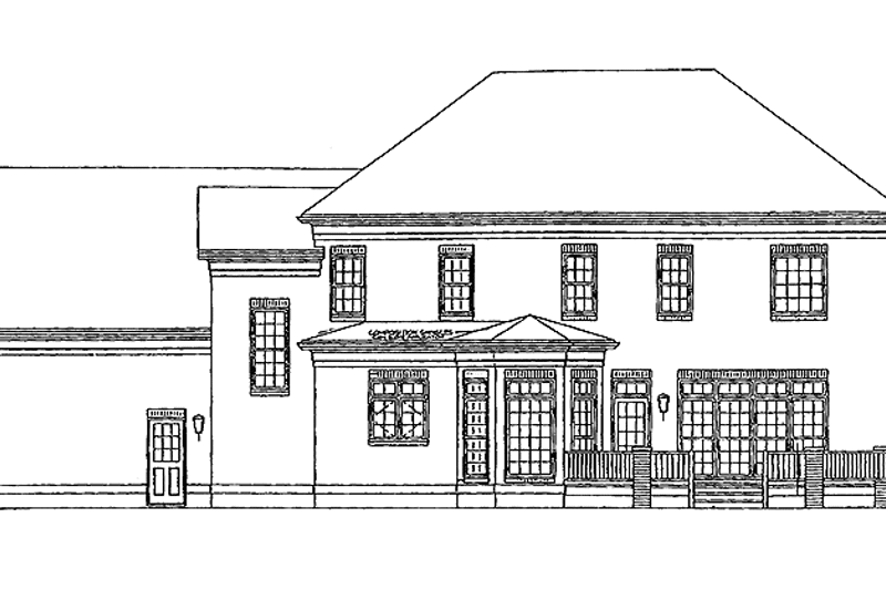 Architectural House Design - Exterior - Rear Elevation for Classical House Plan #453-164 - 4 bed, 3.5 bath